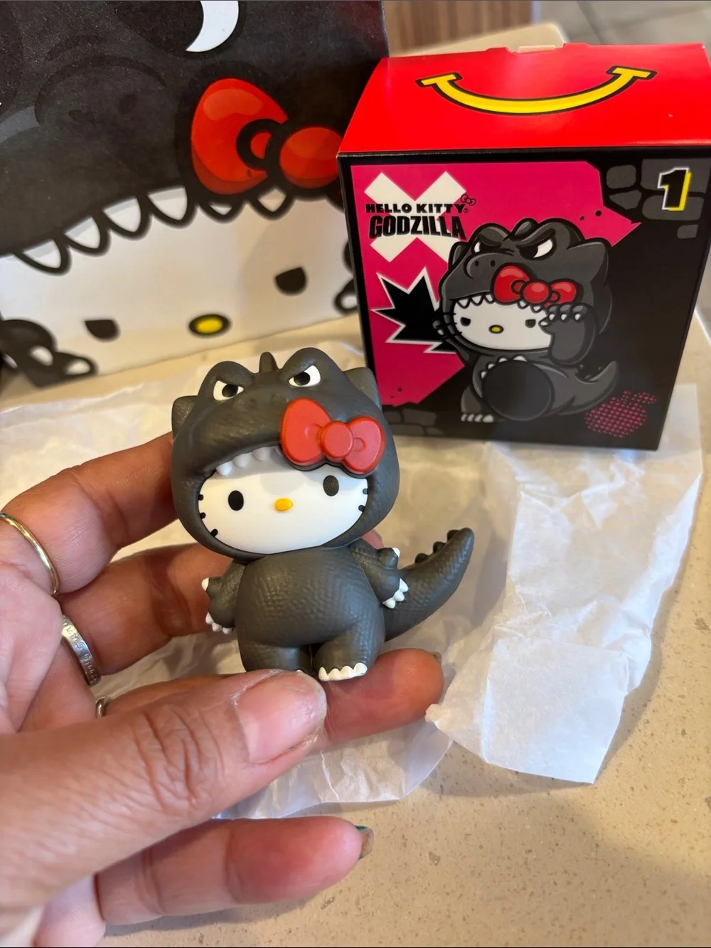 Hello Kitty Black & Red Godzilla Pop Figure by Hello Kitty